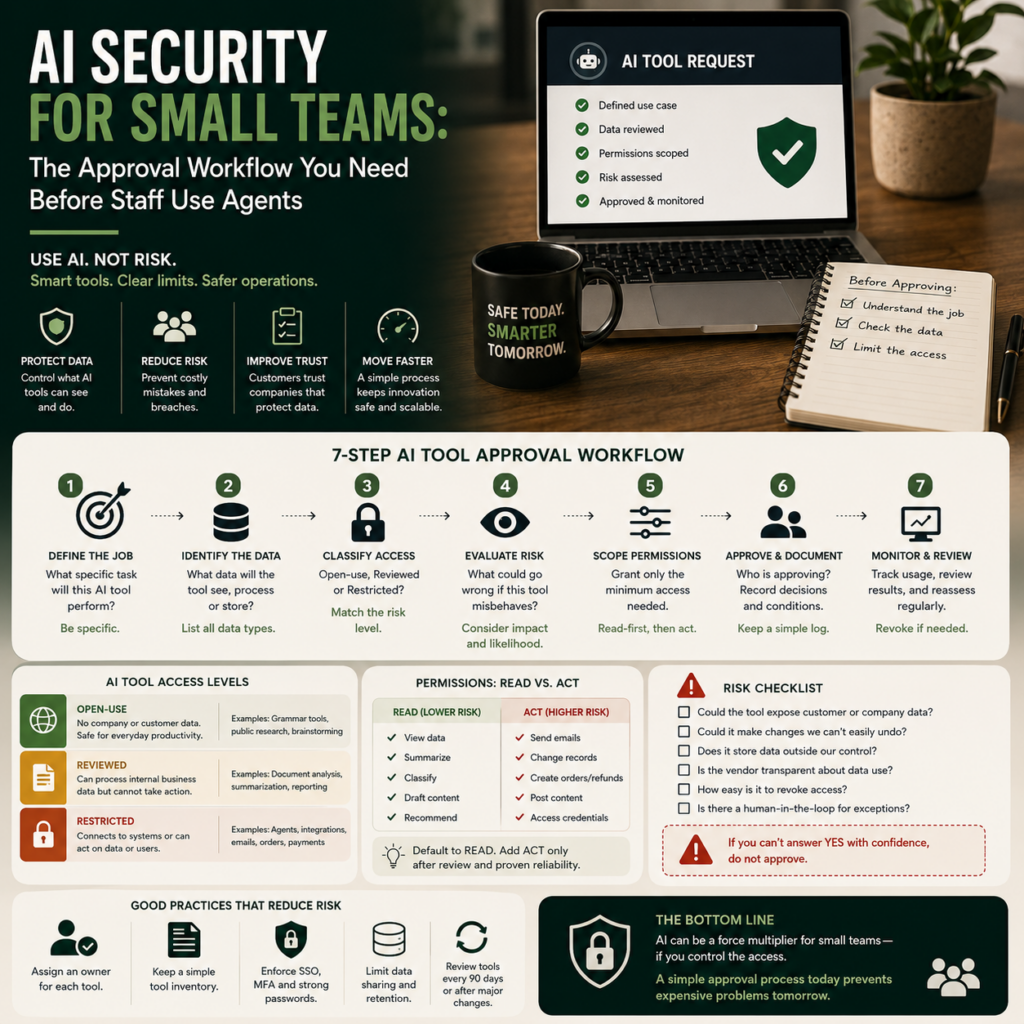 AI Security for Small Teams The Approval Workflow You Need Before Staff Use Agents AI Security for Small Teams: The Approval Workflow You Need Before Staff Use Agents