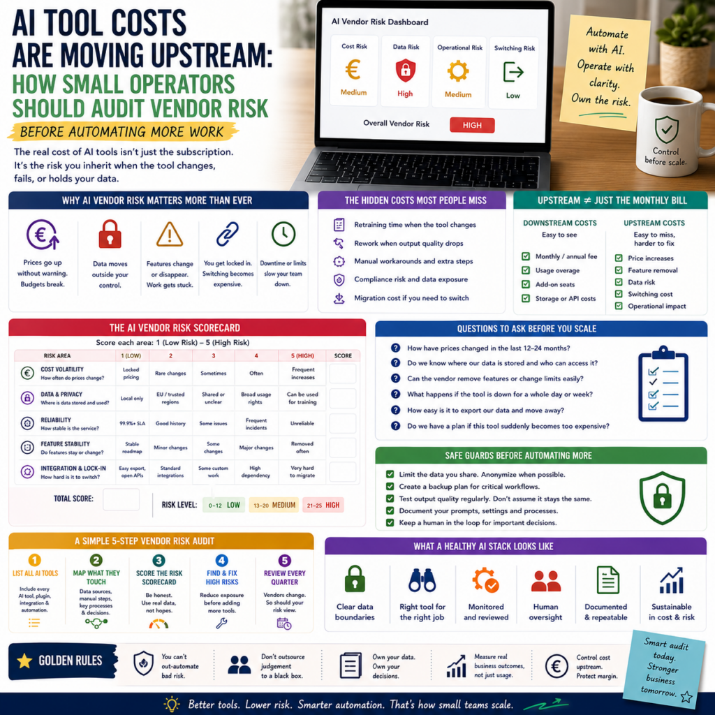 AI Tool Costs Are Moving Upstream How Small Operators Should Audit Vendor Risk Before Automating More Work AI Tool Costs Are Moving Upstream: How Small Operators Should Audit Vendor Risk Before Automating More Work