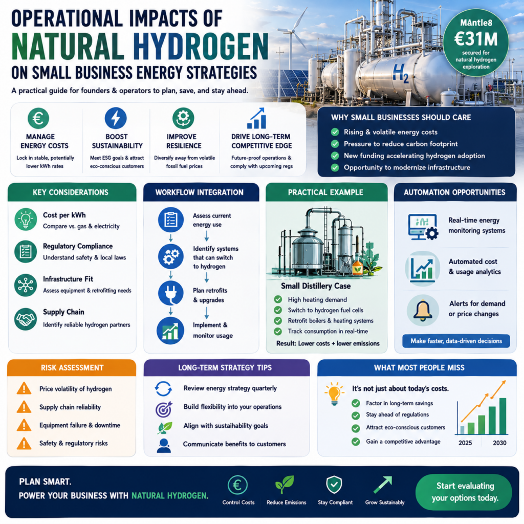 Operational Impacts of Natural Hydrogen on Small Business Energy Strategies
