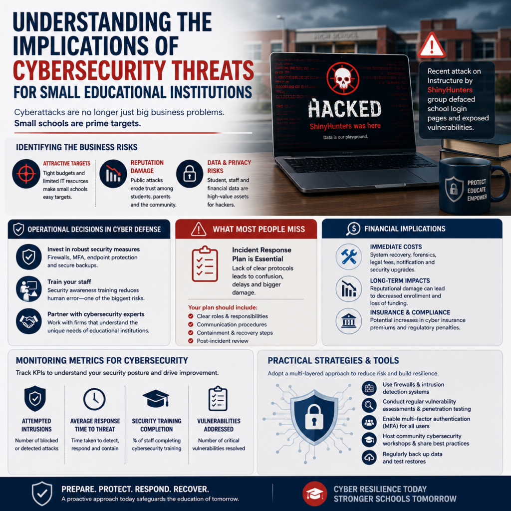 Understanding the Implications of Cybersecurity Threats for Small Educational Institutions
