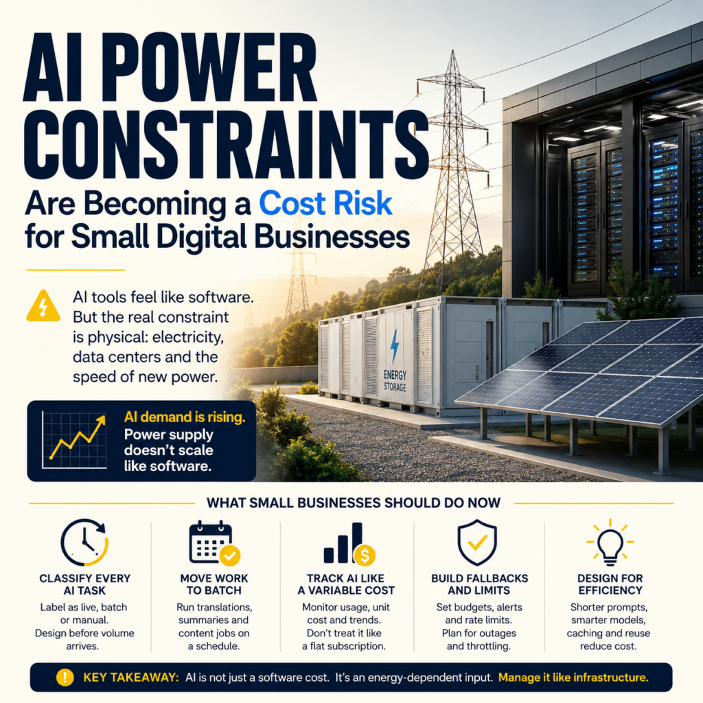 AI Power Constraints Are Becoming a Cost Risk for Small Digital Businesses