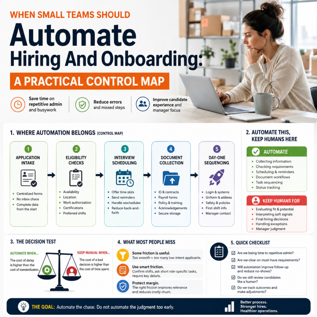 When Small Teams Should Automate Hiring And Onboarding: A Practical Control Map