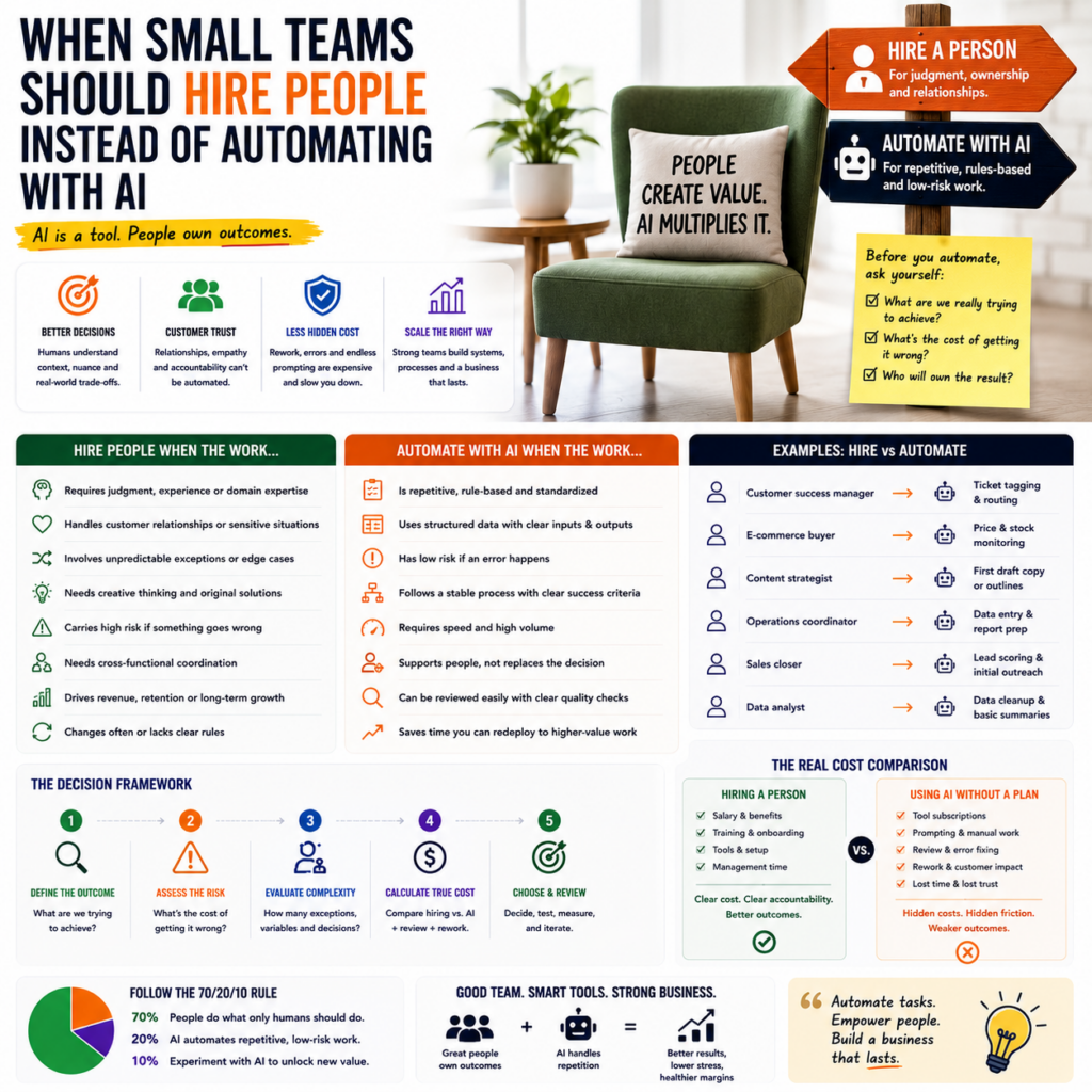 When Small Teams Should Hire People Instead of Automating With AI