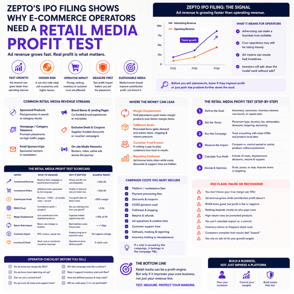 Zepto’s IPO Filing Shows Why E-Commerce Operators Need a Retail Media Profit Test Zepto’s IPO Filing Shows Why E-Commerce Operators Need a Retail Media Profit Test