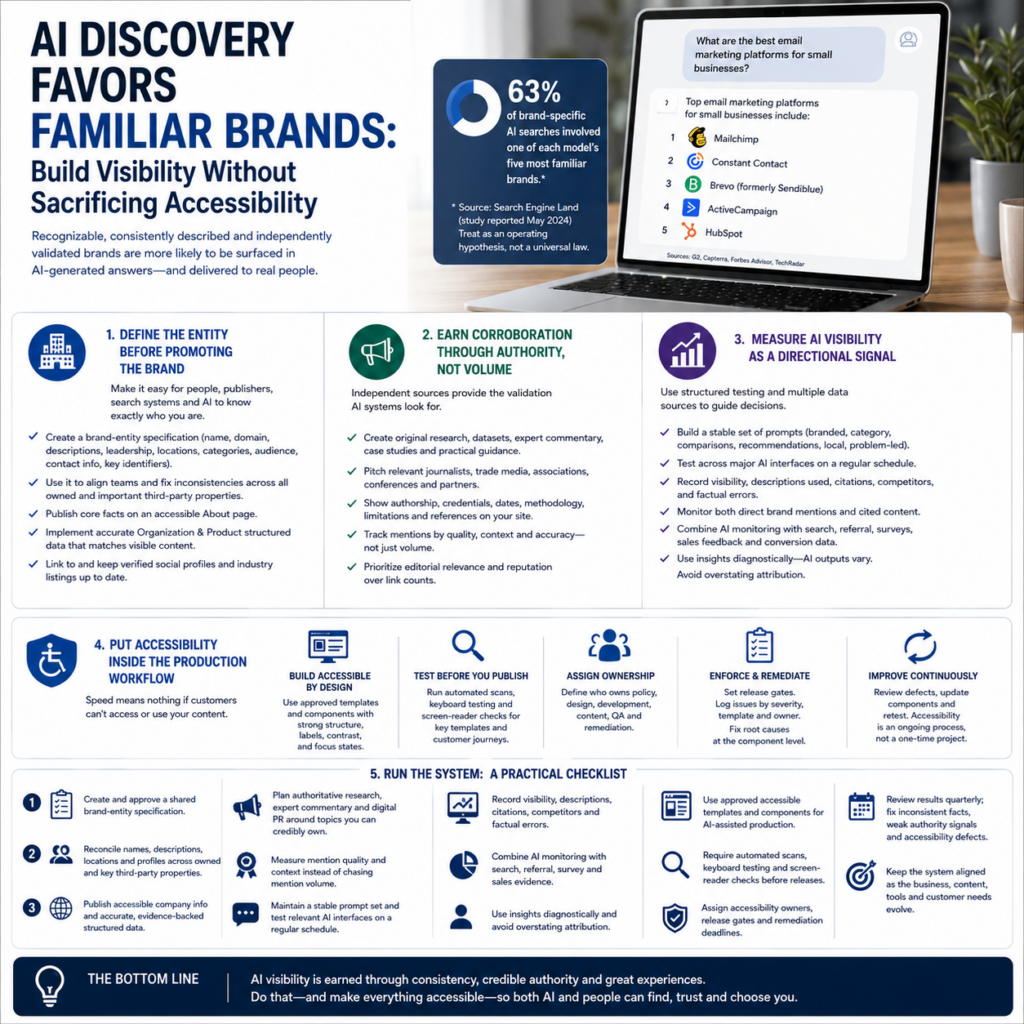 AI Discovery Favors Familiar Brands: Build Visibility Without Sacrificing Accessibility
