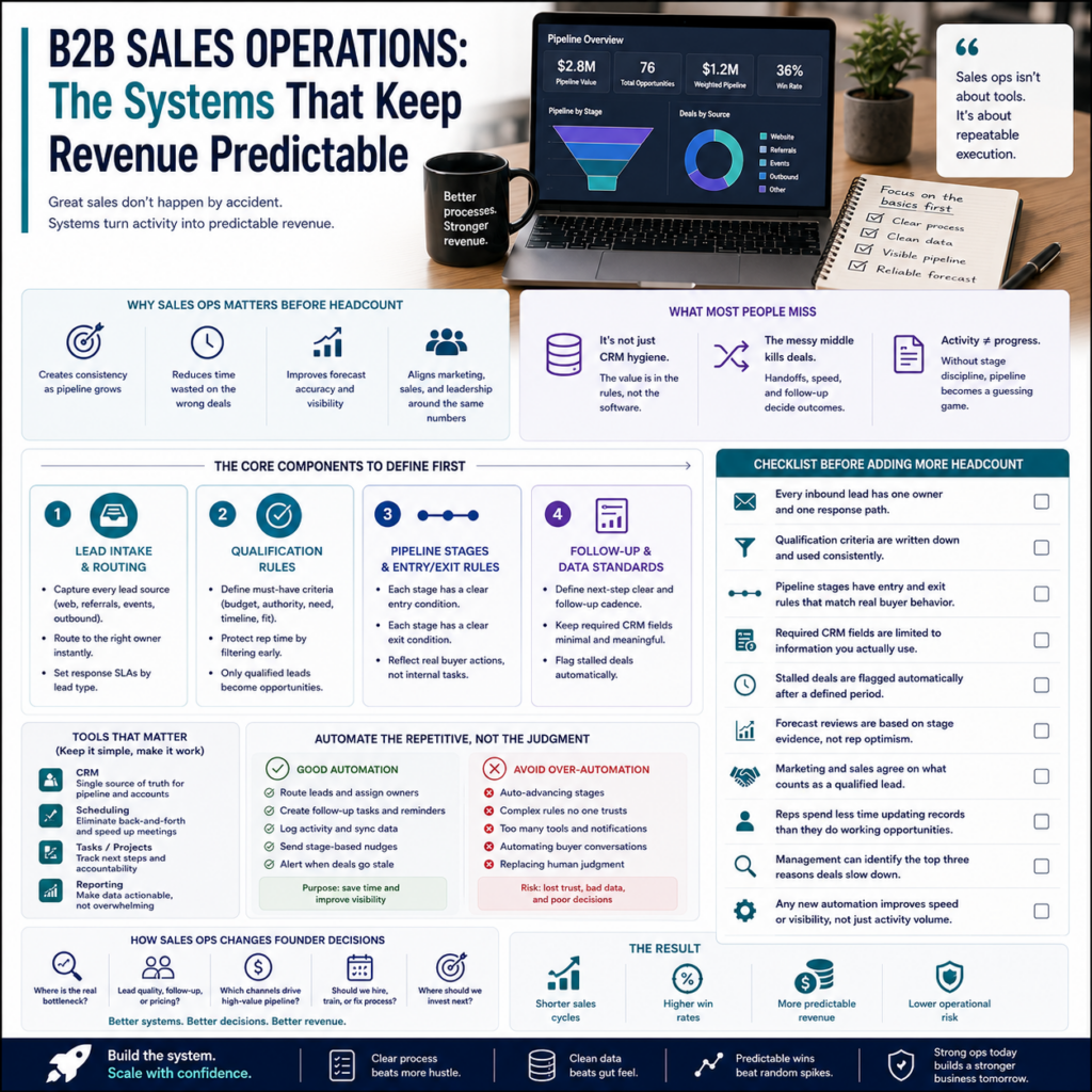 B2B Sales Operations The Systems That Keep Revenue Predictable B2B Sales Operations: The Systems That Keep Revenue Predictable