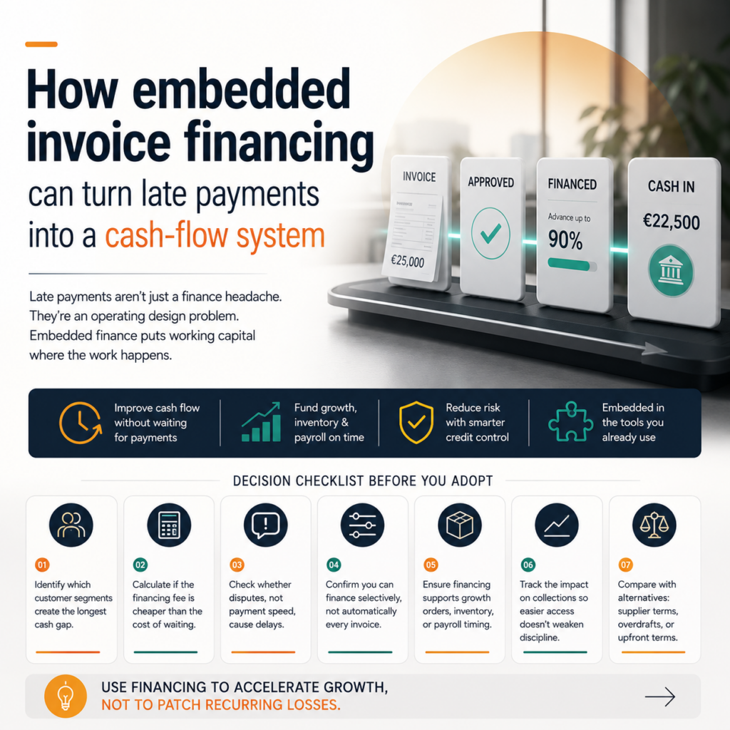 How embedded invoice financing can turn late payments into a cash-flow system