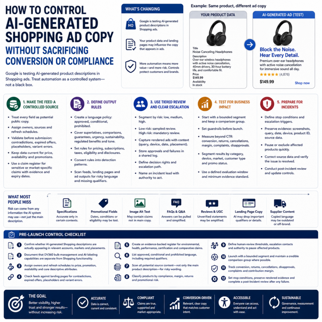 How to Control AI-Generated Shopping Ad Copy Without Sacrificing Conversion or Compliance