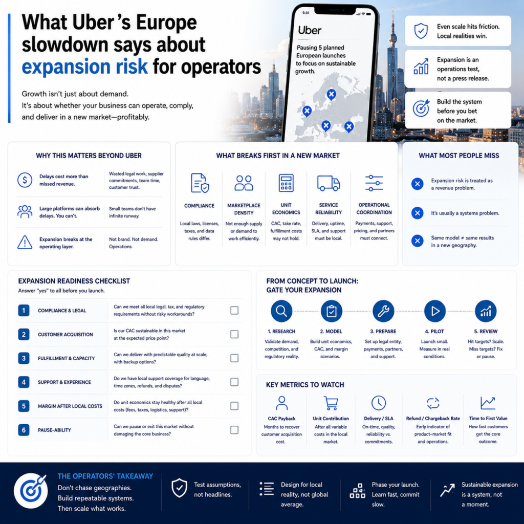 What Uber’s Europe slowdown says about expansion risk for operators What Uber’s Europe slowdown says about expansion risk for operators