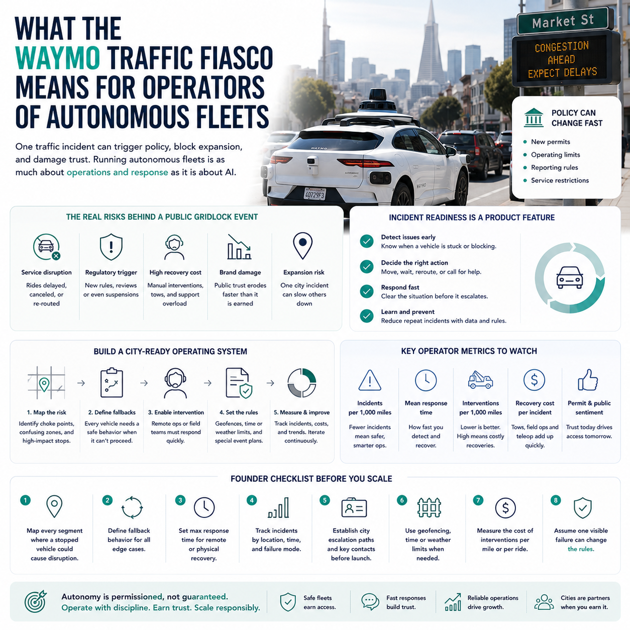 What the Waymo traffic fiasco means for operators of autonomous fleets