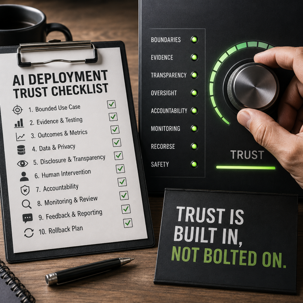 AI Adoption Has a Trust Problem: An Operator’s Checklist for Credible Deployment