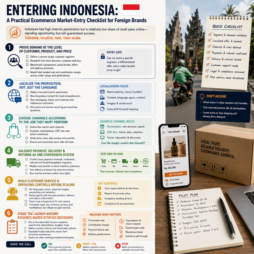 Entering Indonesia: A Practical Ecommerce Market-Entry Checklist for Foreign Brands