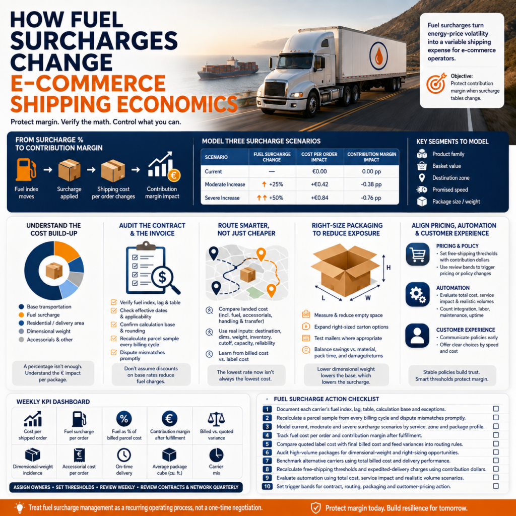 How Fuel Surcharges Change E-commerce Shipping Economics