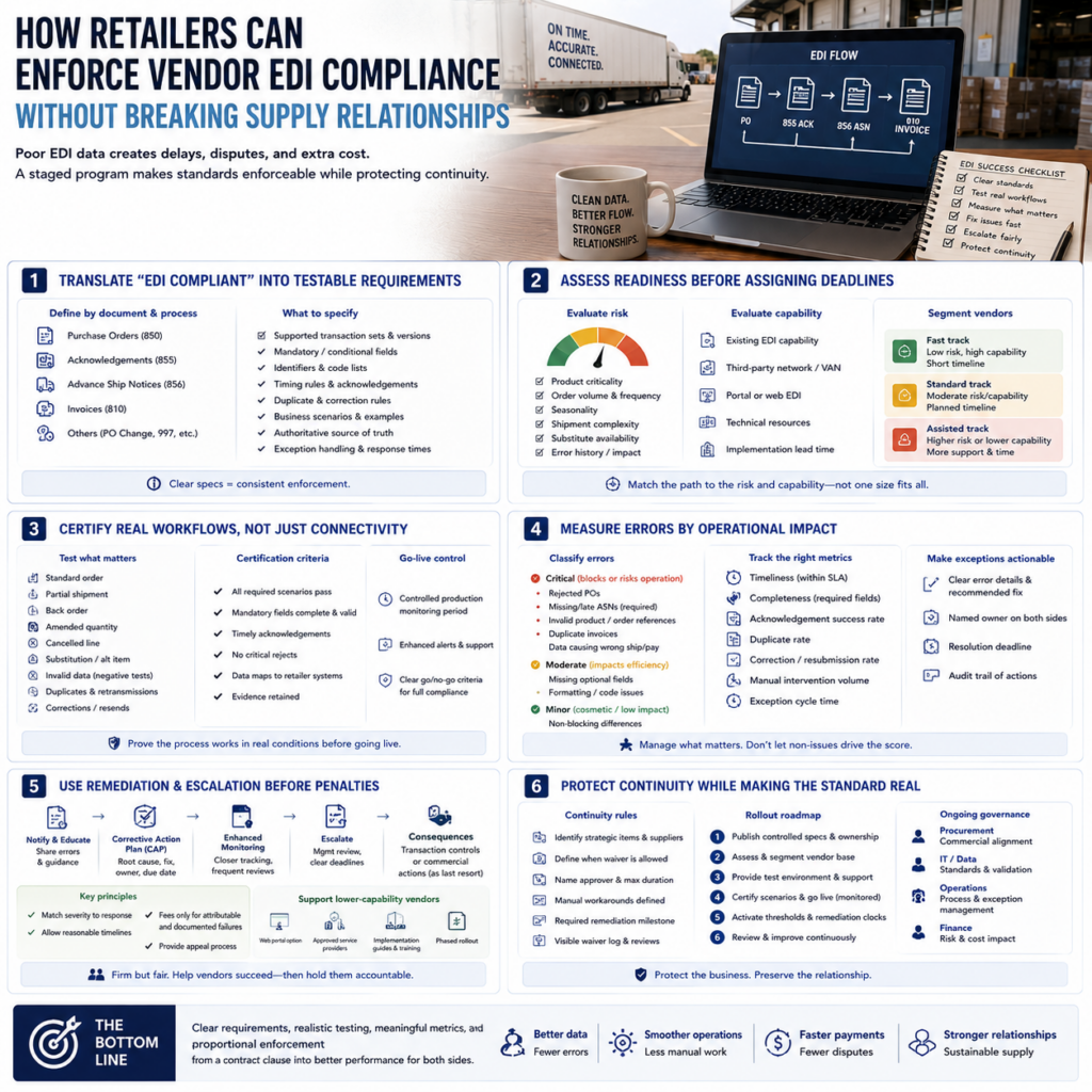 How Retailers Can Enforce Vendor EDI Compliance Without Breaking Supply Relationships